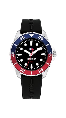 Tommy Hilfiger Uhr mit DREI-Zeiger-Quarzwerk für die Jugend mit Schwarzes Silikonarmband - 1720046 von Tommy Hilfiger