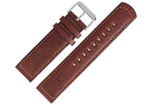 Tommy Hilfiger Uhrenarmband 22mm Leder Braun Genarbt - 679301511 von Tommy Hilfiger