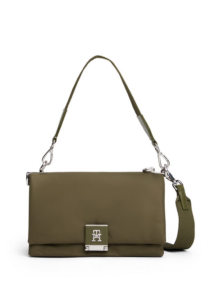 Tommy Hilfiger Umhängetasche TH HER MED CROSSOVER NYLON SV, Damen Tragetasche, Abendtasche, Clutch mit edlem TH-Steckverschluss von Tommy Hilfiger