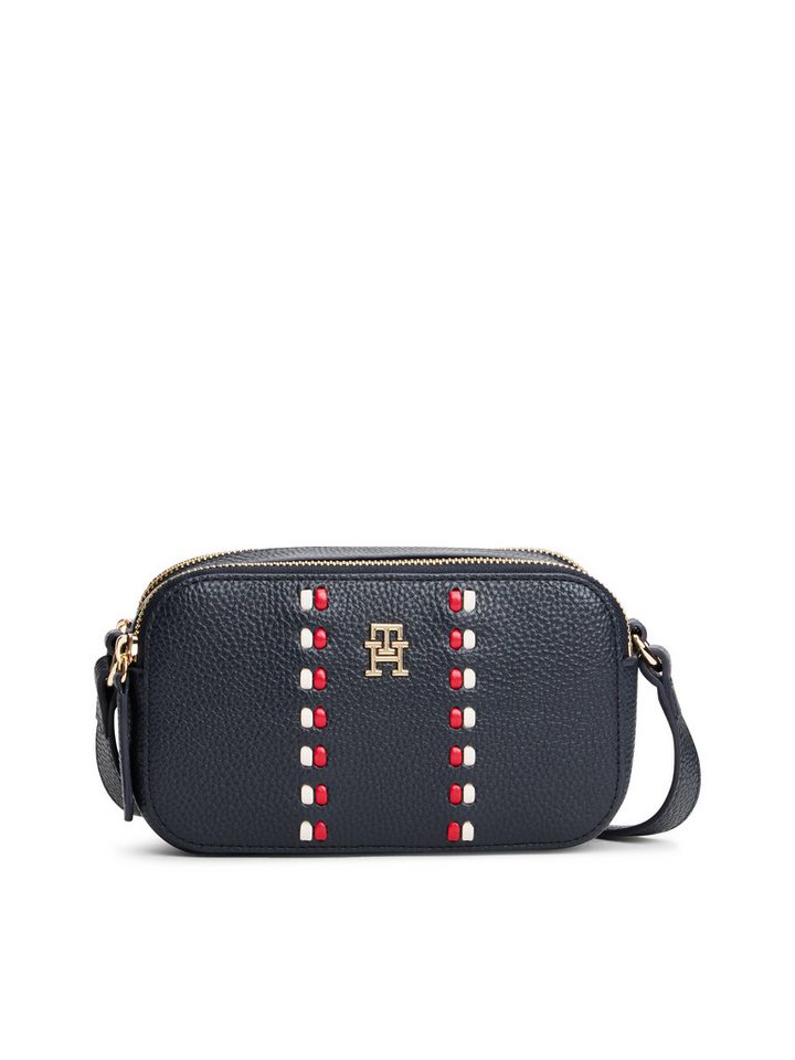 Tommy Hilfiger Umhängetasche TH TIMELESS CAMERA BAG, Damen Schultertasche, Minibag mit farbigen Durchzügen von Tommy Hilfiger