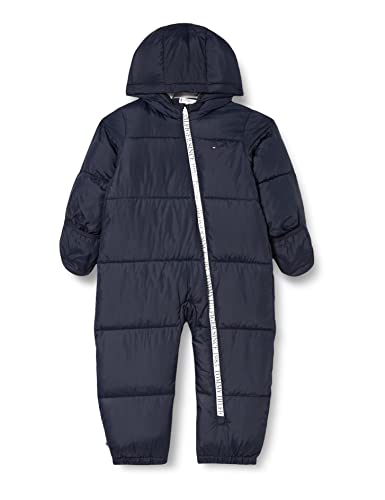 Tommy Hilfiger Unisex Baby Branded Zip SKIISUIT KN0KN01522 Gepolsterte Jacken, Blau (Desert Sky), 12 Monate von Tommy Hilfiger