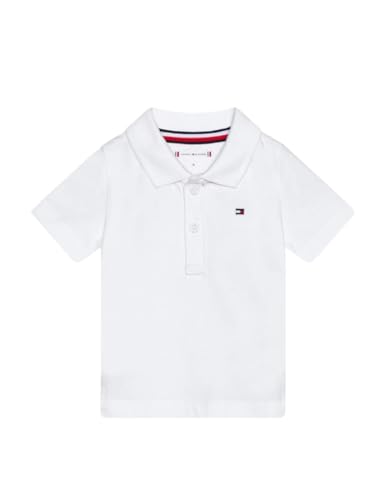 Tommy Hilfiger Unisex Baby Flag Polo S/S KN0KN01763 Kurzarm Poloshirts, Weiß (White), 9 Monate von Tommy Hilfiger