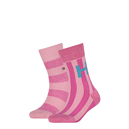 Tommy Hilfiger Unisex-Child Collegiate Stripe Kids Classic Sock, pink, 35/38 von Tommy Hilfiger