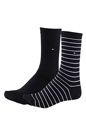 Tommy Hilfiger Damen Small Stripe Socks Socken- Schwarz, 35-38 von Tommy Hilfiger