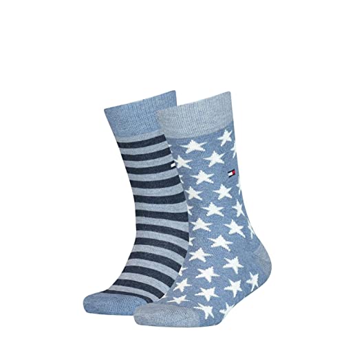 Tommy Hilfiger Unisex Kinder Tommy Hilfiger Stars And Stripes Unisex Kids (2 stuks) Socks, Jeans, 39-42 EU von Tommy Hilfiger