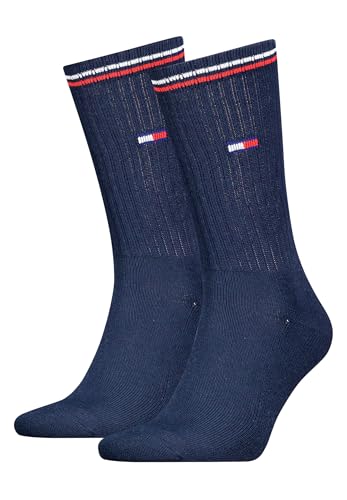 Tommy Hilfiger Unisex Crew Socken, Marineblau, 43/46 (2er Pack) von Tommy Hilfiger