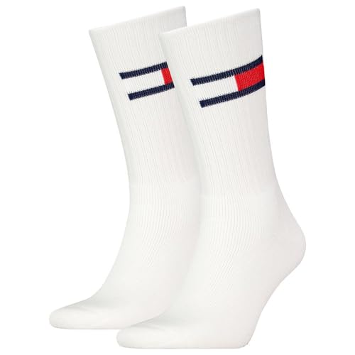 Tommy Hilfiger Unisex Crew Socken, Weiß, 43/46 (2er Pack) von Tommy Hilfiger