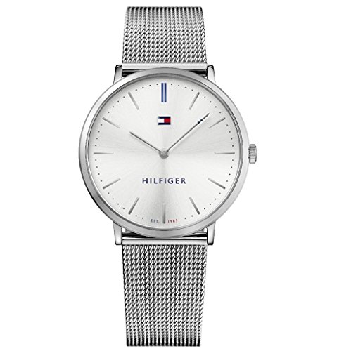 Tommy Hilfiger Analog Quarzuhr für Damen mit Silbernes Edelstahl-Mesh-Gliederarmband - 1781690 von Tommy Hilfiger