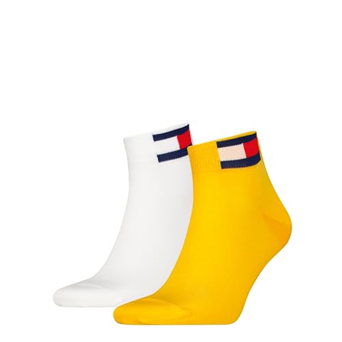 Tommy Hilfiger Unisex Quarter Socken, Gelb, 35/38 (2er Pack) von Tommy Hilfiger