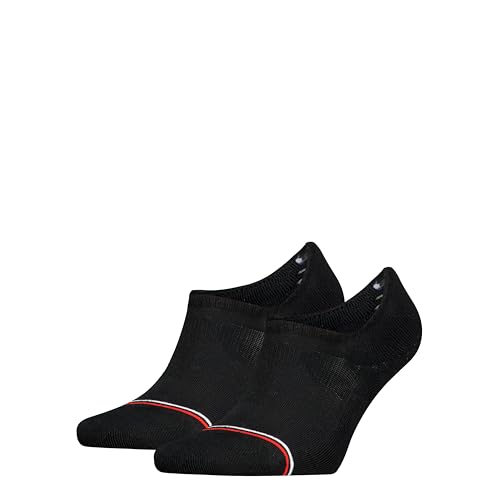 Tommy Hilfiger Unisex Footie Socken, Schwarz, 43/46 (2er Pack) von Tommy Hilfiger