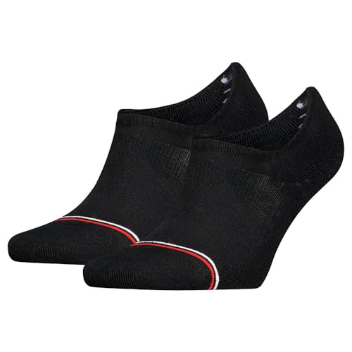 Tommy Hilfiger Unisex Footie Socken, Schwarz, 43/46 (2er Pack) von Tommy Hilfiger