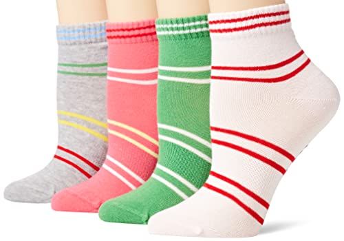 Tommy Hilfiger Unisex Kids TH Quarter 4P Sport Stripe Casual Sock, Grey Combo, 31/34 von Tommy Hilfiger