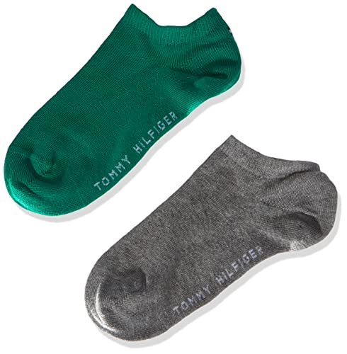 Tommy Hilfiger Unisex Kids Trainer Socks 4 Pack Sneaker, Green Combo, 31/34 von Tommy Hilfiger