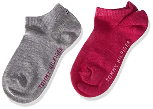 Tommy Hilfiger Unisex Kids Trainer Socks 4 Pack Sneaker, Magenta Combo, 27/30 von Tommy Hilfiger