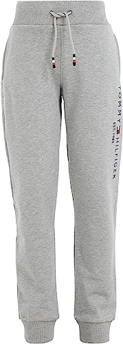 Tommy Hilfiger Kinder Unisex Jogginghose Essential Sweatpants Bio-Baumwolle, Grau (Light Grey Heather), 10 Jahre von Tommy Hilfiger