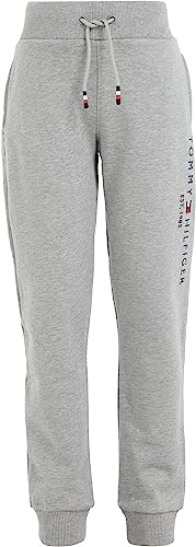 Tommy Hilfiger Kinder Unisex Jogginghose Essential Sweatpants Bio-Baumwolle, Grau (Light Grey Heather), 16 Jahre von Tommy Hilfiger