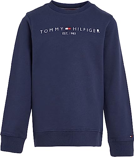 Tommy Hilfiger Kinder Unisex Sweatshirt Essential Sweatshirt ohne Kapuze, Blau (Twilight Navy), 10 Jahre von Tommy Hilfiger