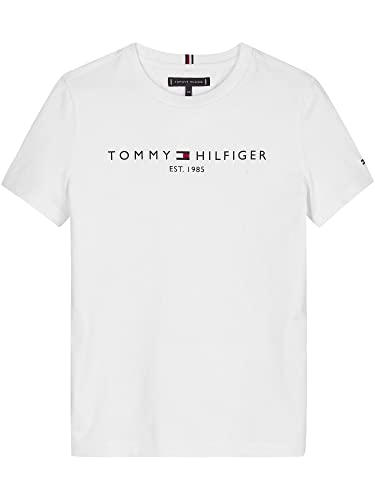 Tommy Hilfiger Unisex Kinder S/S-T-Shirts, Weiß, 128 von Tommy Hilfiger