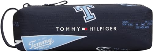 Tommy Hilfiger Kinder Unisex Mäppchen Essential Printed Federmäppchen, Blau (Space Blue All Over Print), Einheitsgröße von Tommy Hilfiger