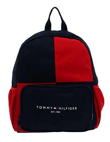 Tommy Hilfiger Unisex Kinder TH Established Backpack 520 AU0AU01520 Rucksäcke, Rot (Deep Crimson Colorblock) von Tommy Hilfiger