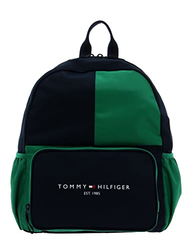 Tommy Hilfiger Unisex Kinder TH Established Backpack 520 AU0AU01520 Rucksäcke, Grün (Green Malachite Colorblock) von Tommy Hilfiger