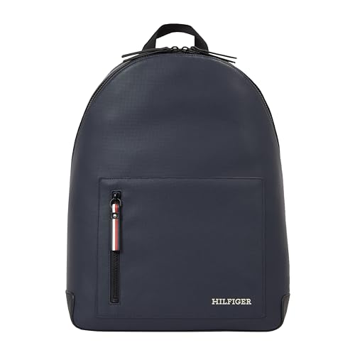 Tommy Hilfiger Herren Rucksack Pique Backpack Handgepäck, Mehrfarbig (Space Blue), Onesize von Tommy Hilfiger