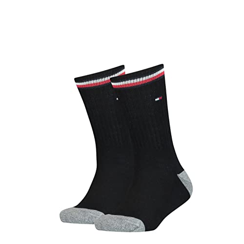 Tommy Hilfiger Unisex Kinder Tommy Hilfiger Iconic Kids' Sports Socken (2 Pack), black, 35-38 von Tommy Hilfiger