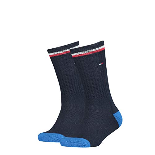 Tommy Hilfiger Unisex Kinder Tommy Hilfiger Iconic Kids' Sports Socken (2 Pack), midnight blue, 35-38 von Tommy Hilfiger