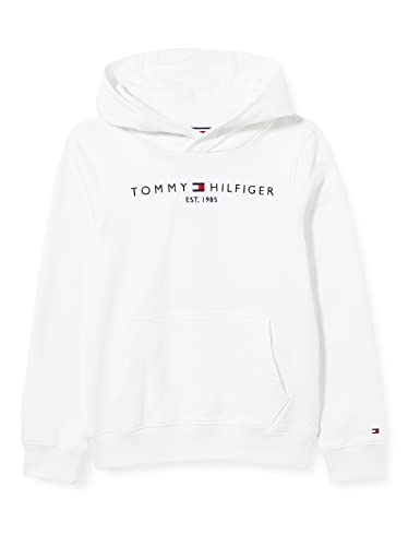 Tommy Hilfiger Unisex Kinder U Essential KS0KS00205 Hoodies, Weiß (White), 10 Jahre von Tommy Hilfiger