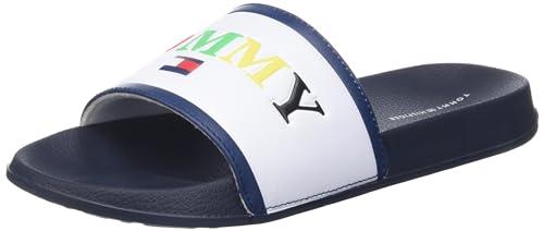 Tommy Hilfiger Unisex Pool Logo Slide Print Bade-Schuh Latschen Sauna Beach, Farbe:Blau, Schuhe NEU:EU 36 von Tommy Hilfiger