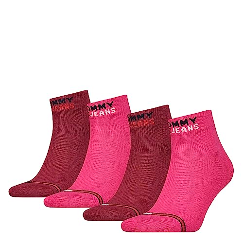 Tommy Hilfiger Unisex Quarter, Rose/Rouge, 35/38 (4er Pack) von Tommy Hilfiger