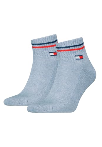 Tommy Hilfiger Unisex Th Uni Tj Quarter 2p Iconic Socken, Light Blue Melange, 39-42 EU von Tommy Hilfiger