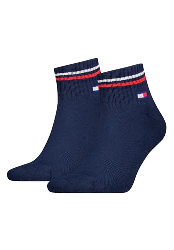 Tommy Hilfiger Unisex Quarter Socken, Navy, 43-46 EU von Tommy Hilfiger