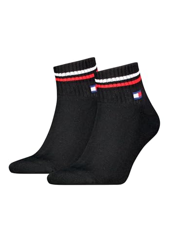 Tommy Hilfiger Unisex Quarter Socken, Schwarz, 39/42 (2er Pack) von Tommy Hilfiger