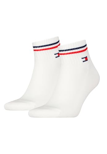 Tommy Hilfiger Unisex Quarter Socken, Weiß, 39-42 EU von Tommy Hilfiger