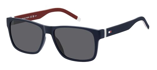Tommy Hilfiger TH 1718/S FLL Matte Blue Sunglasses Man Injected, Rectangular, 56 von Tommy Hilfiger