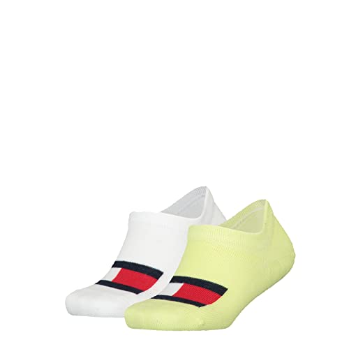 Tommy Hilfiger Unisex TH Kids 2P Flag Footie, Light Citrus, 27/30 von Tommy Hilfiger