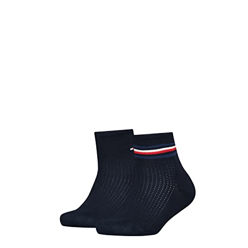 Tommy Hilfiger Unisex TH Kids 2P MESH Short Sock, Navy, 27/30 von Tommy Hilfiger