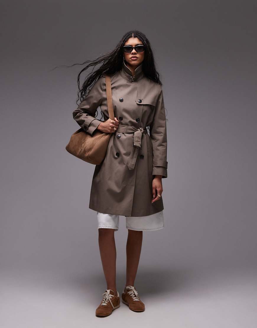 Tommy Hilfiger - Wasserabweisender Trenchcoat in Khaki mit schmalem Schnitt-Braun von Tommy Hilfiger