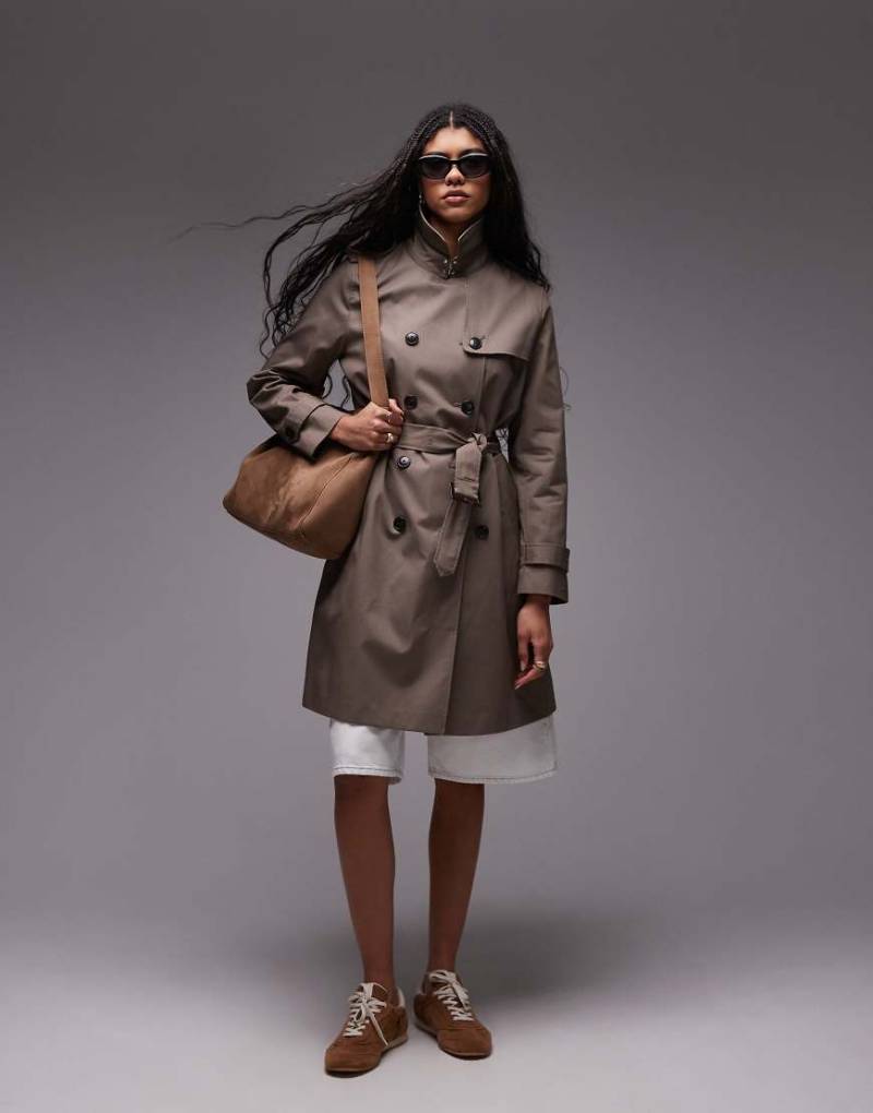 Tommy Hilfiger - Wasserabweisender Trenchcoat in Khaki mit schmalem Schnitt-Braun von Tommy Hilfiger