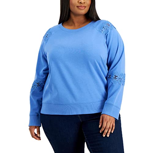 Tommy Hilfiger Weicher Langarm-Pullover für jeden Tag, Blaue Motorhaube, 3X von Tommy Hilfiger