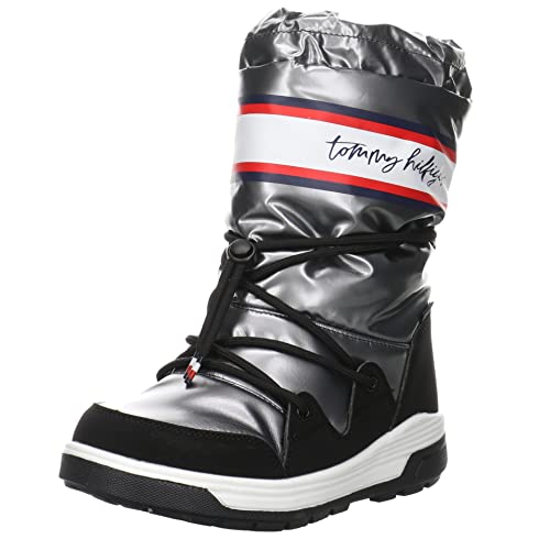 Tommy Hilfiger Winterstiefel Synthetik gemustert Snow Boots dark silver Moonboots von Tommy Hilfiger