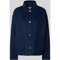 Tommy Hilfiger Wolljacke mit Stehkragen in Marine, Größe 40 von Tommy Hilfiger