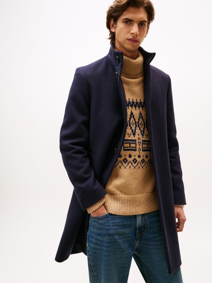 Tommy Hilfiger Wollmantel DC WOOL STAND COLLAR Regular fit von Tommy Hilfiger