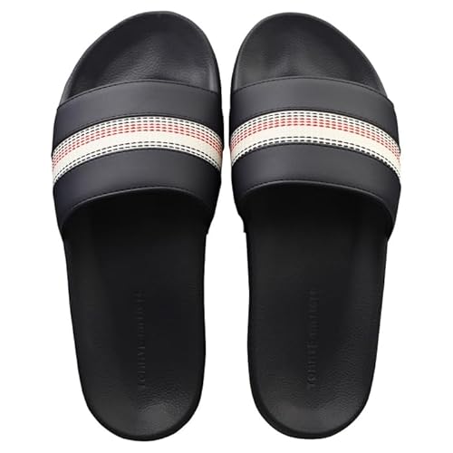 Tommy Hilfiger CORPORATE STRIPES POOL SLIDE Schlappen Damen, Blau (Space Blue), 37 EU von Tommy Hilfiger