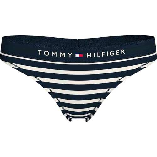 Tommy Hilfiger Women Thong Print UW0UW04796, Blue (Breton Small Dark Night Navy), M von Tommy Hilfiger
