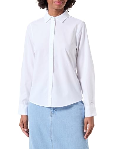 Tommy Hilfiger Women's ESS POPLIN Regular Shirt L/S Shirt, Th Optic White, 38 von Tommy Hilfiger