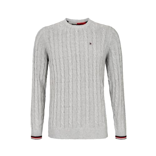 Tommy Hilfiger - Zopfstrickpullover, Grau Heather, Medium von Tommy Hilfiger