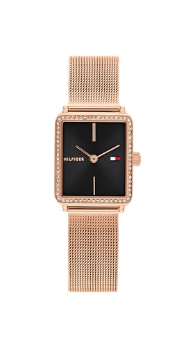 Tommy Hilfiger Zwei-Zeiger-Quarzwerk-Uhr für Damen mit Rotgoldfarbenes Edelstahl-Mesh-Gliederarmband - 1782800 Tommy Hilfiger Zwei-Zeiger-Quarzwerk-Uhr für Damen mit Rotgoldfarbenes Edelstahl-Mesh-Gliederarmband - 1782800 von Tommy Hilfiger