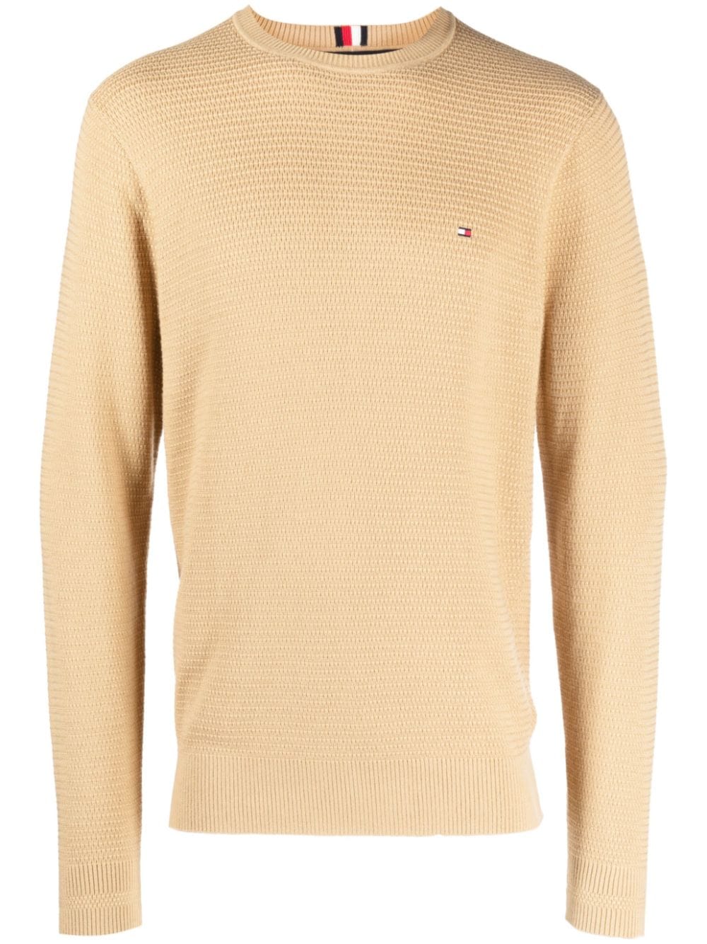 Tommy Hilfiger Strickpullover mit Logo-Stickerei - Nude von Tommy Hilfiger